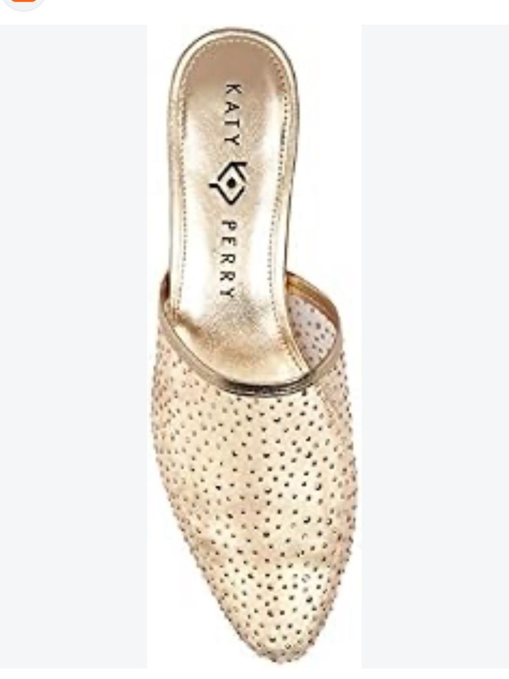 Katy Perry Collections Metallic Gold Studded Pointed Slip-On Mule